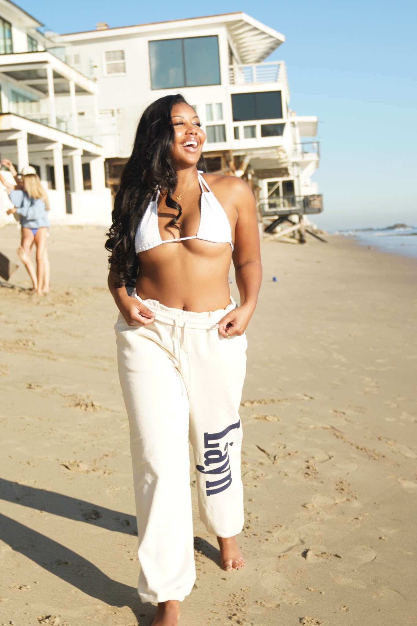 Navy Blue and Cream 'Soft Láyn': Sweatpants