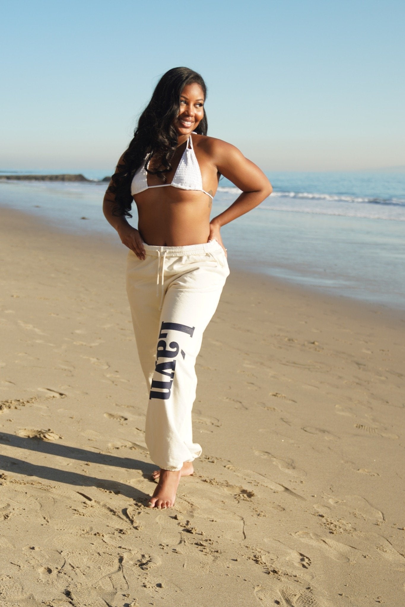 Navy Blue and Cream 'Soft Láyn': Sweatpants